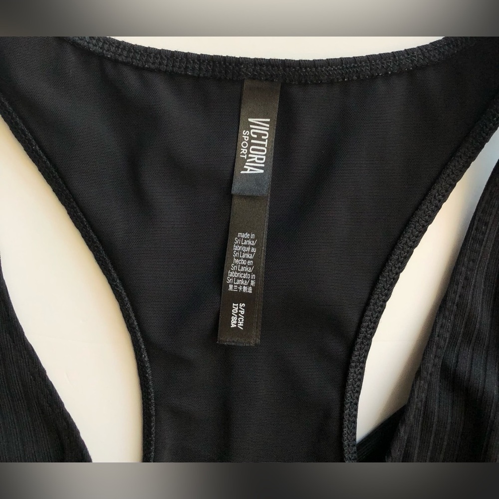 Victoria Secret Sport Dress Women’s S Black Open Mid Section Tank Tie Knot Front - Picture 7 of 11
